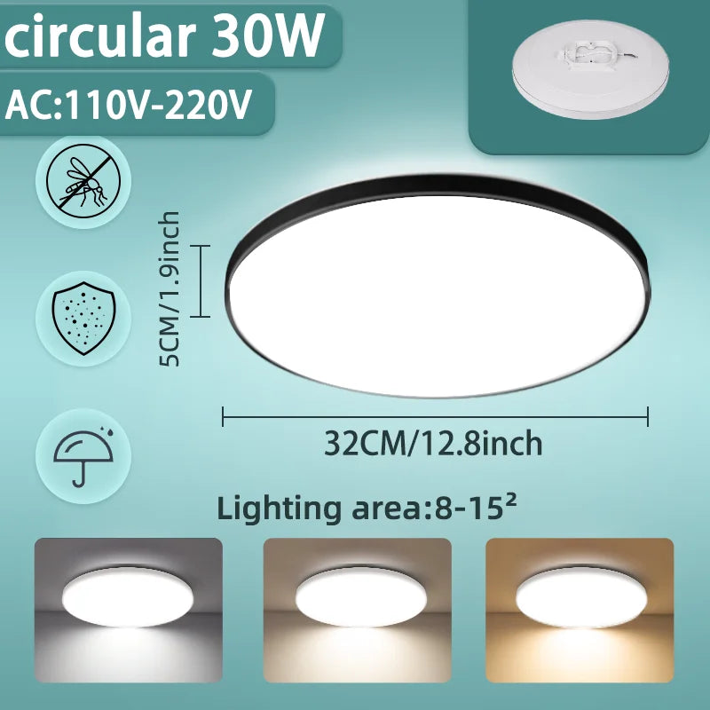 Modern Led Ceiling Lamps 15/20/30W Ceiling Panel Fixtures AC 110V-220V For Room Living Bedroom Kitchen Home Decor Panel Lights