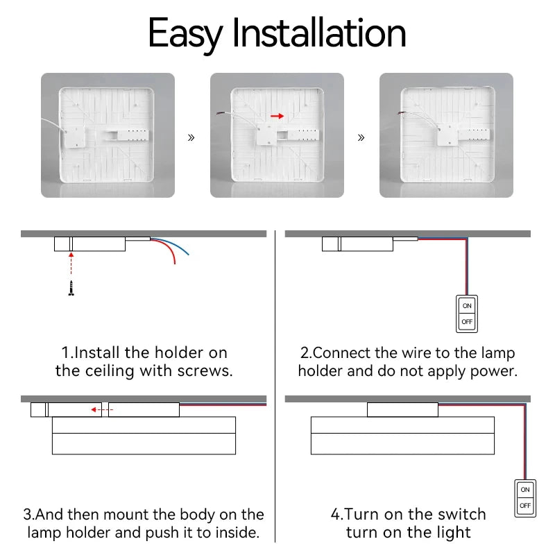 Modern Led Ceiling Lamps 15/20/30W Ceiling Panel Fixtures AC 110V-220V For Room Living Bedroom Kitchen Home Decor Panel Lights