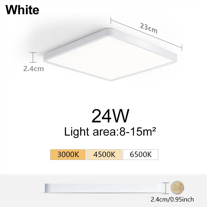 MARPOU 2.4cm Ultra thin led ceiling light Square Wood Grain ceiling lamps for living room 220V 110V led lights for room Bedroom