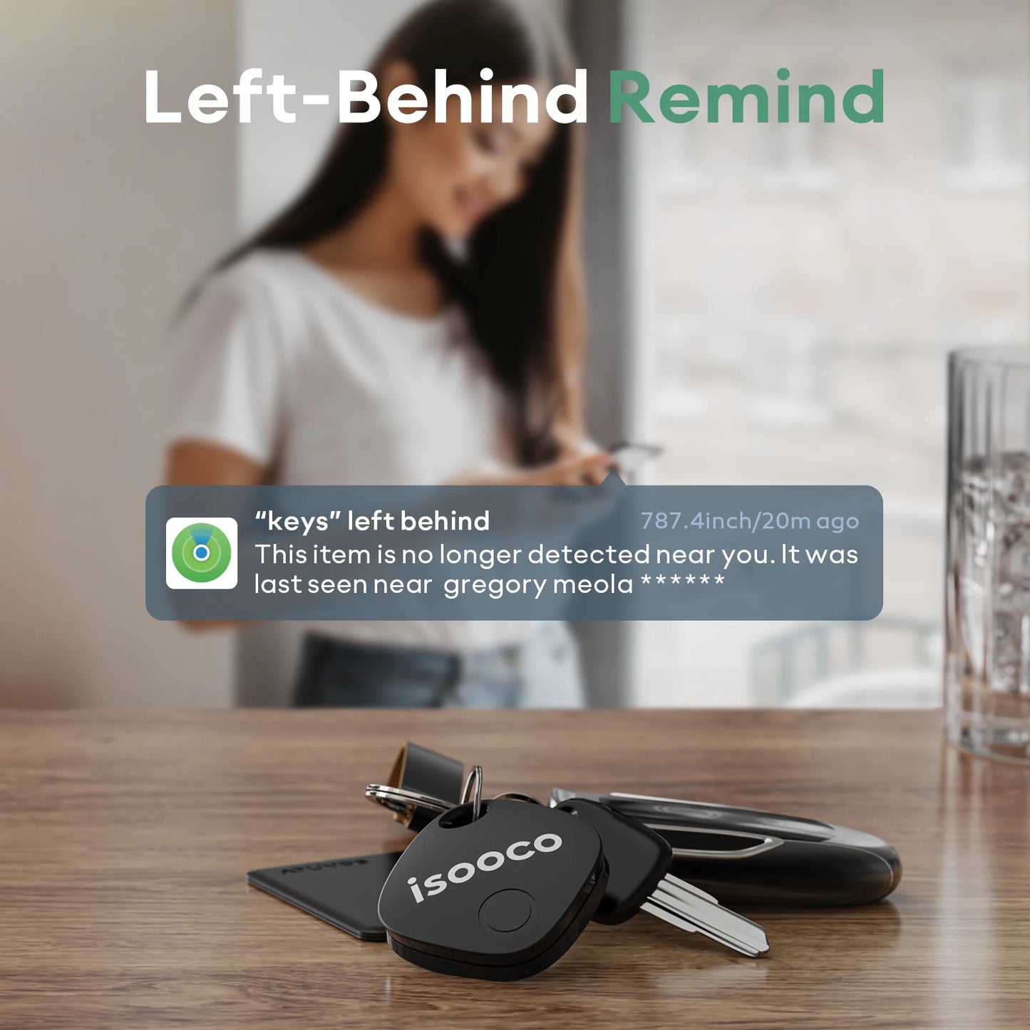 1/2/3/4pcs isooco Mini Car Locator Anti-lost Wallet Keychain Smart Tag Bluetooth Tracker Key Item Finder Use Find My (IOS Only)